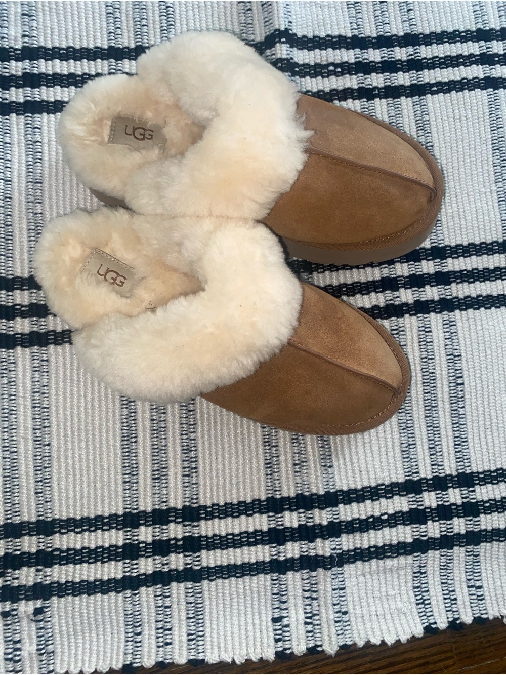 UGG Women’s Chestnut Suede Sheepskin Clog Slippers